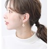 VingTAINE E2-34 Stone x Freshwater Pearl Flower Earrings, Cubic Zirconia,