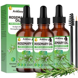 ANKOOY Pack De 2 Aceites De Romero Para El Crecimiento Del Cabello, Aceite De Romero Para El Crecimiento Del Cabello, Sérum Fortalecedor Para Cabello Seco Y Dañado, Tratamiento Para La Caída Del Cabel
