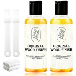 Original Wood Finish Raw Linseed Oil & Beeswax Blend, Non-Toxic, Fast Drying for Furniture/Wood/Toys, 8.6oz