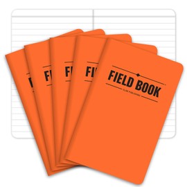 Elan Publishing Company Field Notebook/Pocket Journal - 3.5"x5.5" - Orange - Lined Memo Book - Pack of 5