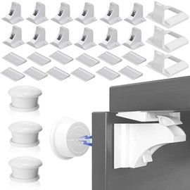 8 PCS Seguros para Puertas y Cajones Bebé Iman,Cierres Magnéticos de Seguridad para Niños,Fácil Instalación Adhesiva y sin Taladros, Funciona con la Mayoría de Armarios y Cajones, 12 Cerraduras + 3 Llaves(8+2)