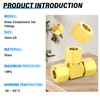 TAILONZ PNEUMATIC 2PCS Brass Compression Tube Pipe Fitting Connector, Tee，10mm