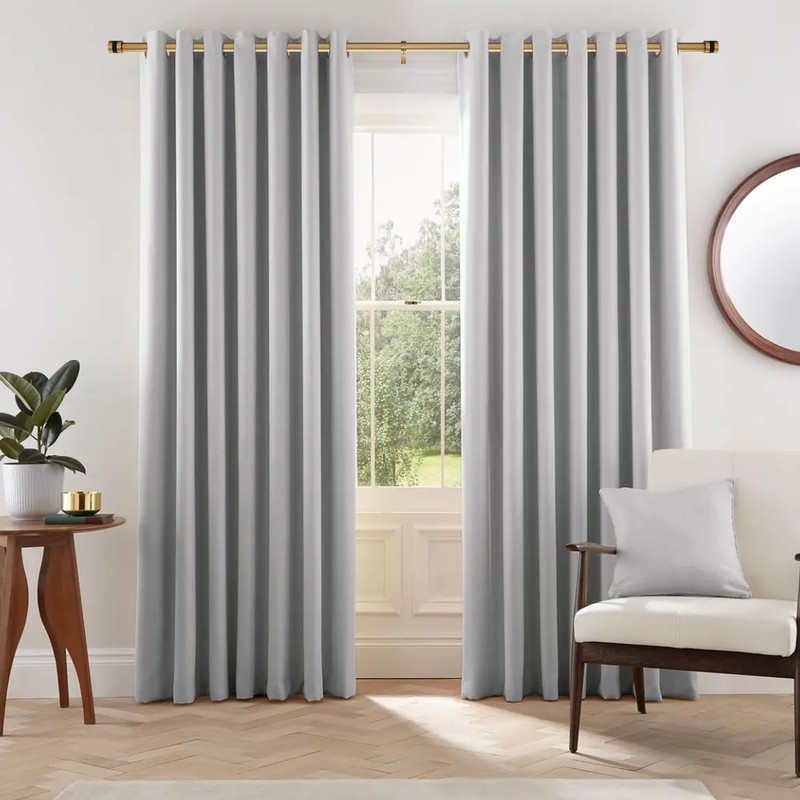 1Inch Diameter Single Curtain Rods with Decorative Finials 72-144inch, Warm