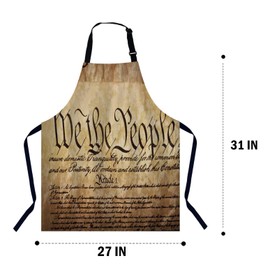 Xuwenz The Constitution for the United States of America Apron for Women Men, Adjustable Apron Cooking Kitchen Chef Apron for Home Kitchen, Baking Gardening BBQ, Coffee House, Restaurant