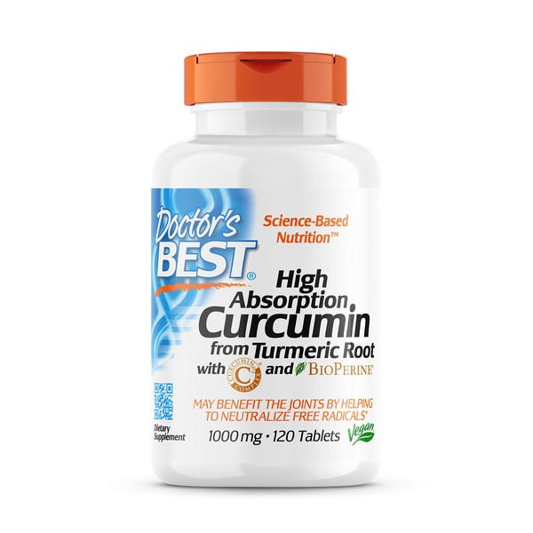 Curcumin from Turmeric Root with Curcumin C3 & BioPerine 1000mg 120 Count by Doctor's Best