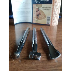 Realeather Crafts 3 pc Tool Set Basketweave 1 Stamping Tools Leather Crafting