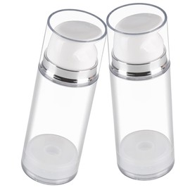 TOVINANNA 2Pcs Airless Pump Bottles Travel Lotion Dispenser Leakproof Abs Containers for Creams and Conditioners Convenient Travel Essentials for Skincare