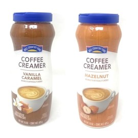 Vanilla Caramel & Hazelnut Flavored Powdered Coffee Creamer 15oz - 2 bottles (one of each flavor)