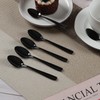Vababa 8-Piece Black Stainless Steel Coffee Spoons, Mirror Finish Mini