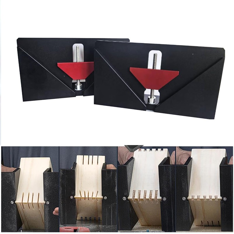 SplineJig Box JointJig,2PCS Dovetail Jig SplineJig Right Angle Clamping,Table Saw