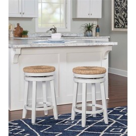 Powell Furniture Linon Morgan 25.5" Wood Counter Stool in White