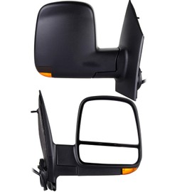 cciyu Door Mirror Drive and Passenger Side Power Heated Turn Signal- Textured fit for 2008-2017 For Chevy Express For GMC Savana Van