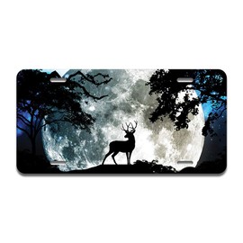 SignMission Moonlight Deer Aluminum License Plate | License Plate 12" X 6" Fits Any Car, Truck, SUV, RV, or Trailer | Made in The USA
