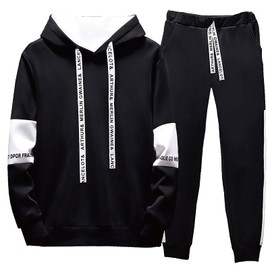 Bope Men's Jersey Sweatshirt, Top and Bottom Set, Set Up (L, Neo Black), Neo Black