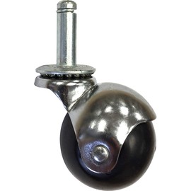 Shepherd Hardware 9686 2-Inch Office Chair Caster, 7/16-Inch by 1-7/16-Inch Stem, Bright Chrome Hooded Ball,Black