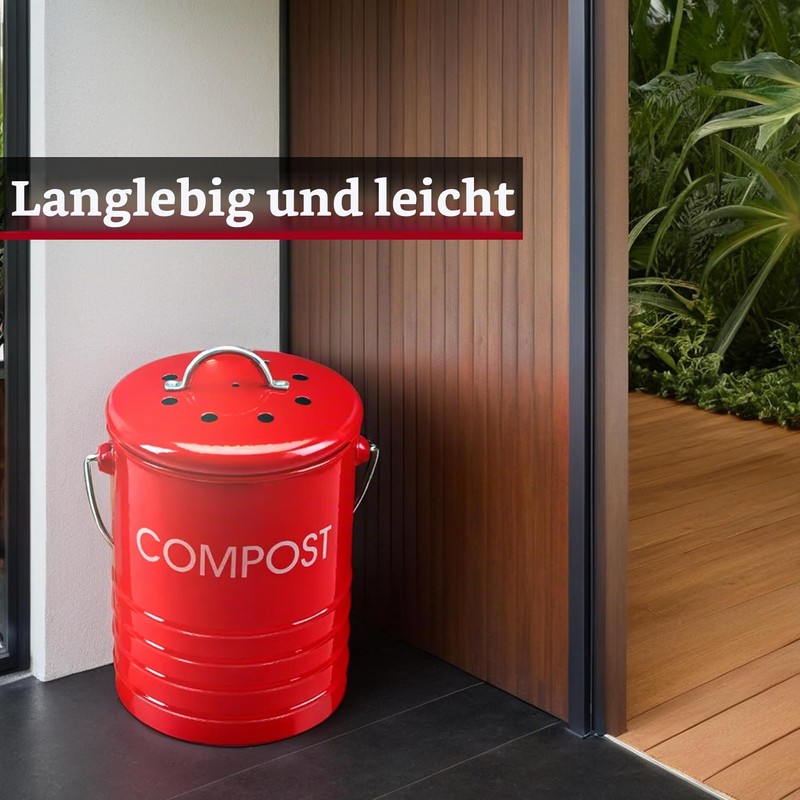 Premier Housewares 0510018 Compost Bin with Handle Diameter 14 x