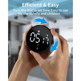 Birshe Magnetic Timer Smart Timer Kitchen Alarm Clock Digital Magnetic Countdown Timer Digital Visual Timer Pomodoro Timer Egg Timer Digital Ideal Short Timer for Cooking Sports Study