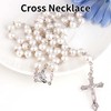 White Pearl Rosary Beads Necklace - Catholic Rosary for Men
