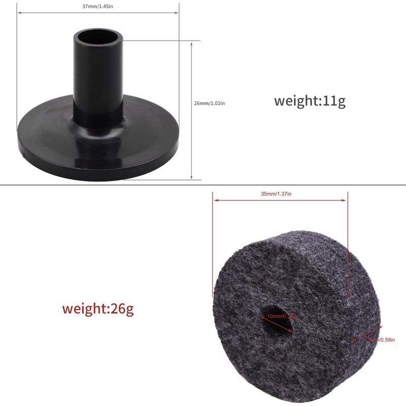 A-xctoe Round Soft Grey Cymbal Stand Felt Washer Replacement for