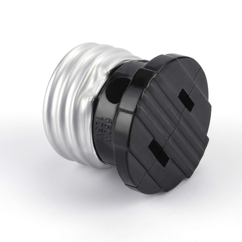 DiCUNO UL Listed E26 Light Socket to Plug Adapter, 2