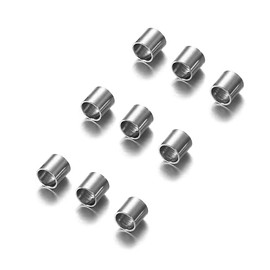 150 Pieces 2mm Tiny Stainless Steel Column Tube Spacer Beads Loose Spacer Beads Spacer Tube Beads Charm Beads Tiny Smooth Crimp Beads for DIY Craft Jewelry Making, Silver-Tone