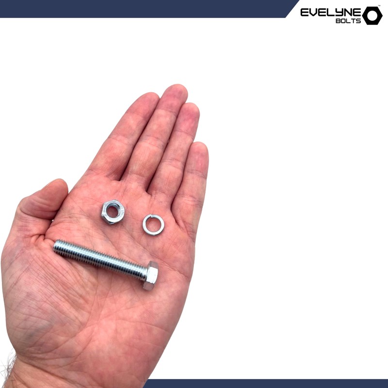 M8 Nut, Bolt & Spring Washer Set - 10 Pack: