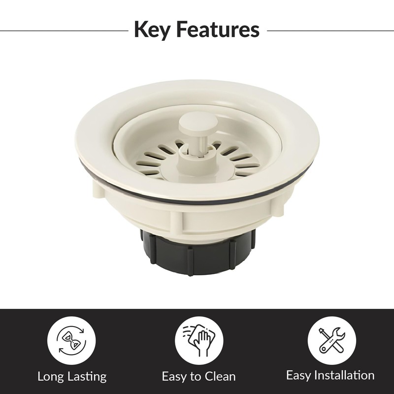 Master Plumber 547-684 MP Basket Sink Strainer, Almond