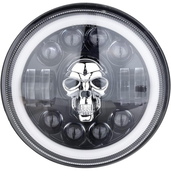 King showden 7 Inch Round LED Headlight DRL For Harley Daymaker/Touring/Softail/FLD Jeep Niva Offroad, Fit Motorcycle Off-road SUV 7" Light Bucket