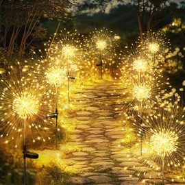 GIGALUMI Garden Outdoor Decor Lights, Christmas 8 Pack Solar Garden Lights for Yard Outside Fairy Garden Lights Decorative, Solar Lights for Balcony Patio Garden Decor Yard Pathway Flowerbed Planter