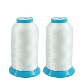 New brothread Set of 2 White Huge Spool 5000M (5500Y) Bobbin Thread for Embroidery and Sewing Machines