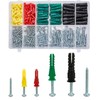 T.K.Excellent Plastic Drywall Anchors and Screws Kit, Ribbed Anchors Assortment