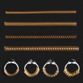 FABLAB Gold & Silver Ring Size Adjuster, Jewelry Guard Spacer Sizer Fitter Ring Size Adjuster for Loose Rings with a Set of 4 (Gold)