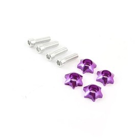 Motoforti Purple Silver Tone License Plate Bolts Screws 4 Pcs for Car Auto Long-lasting