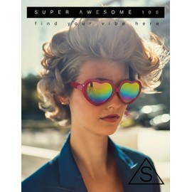 Womens Rusta Rainbow Mirror Lens Plastic Frame Heart Shape Sunglasses [2-pc] Black & White