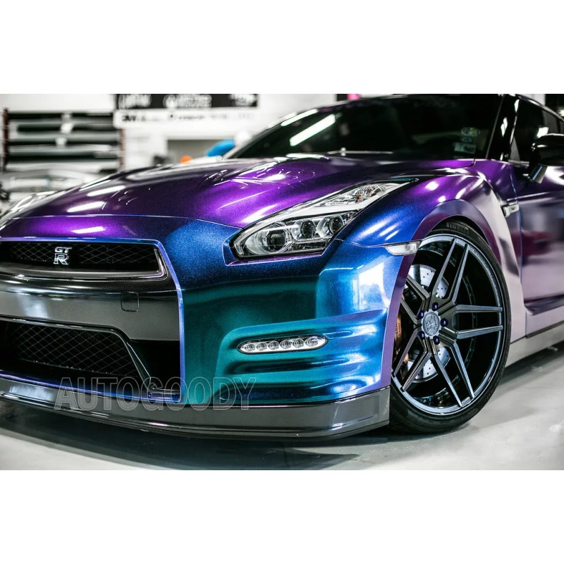 AUTOGOODY 84" x 60" Gloss Metallic Chameleon Purple Teal Vinyl