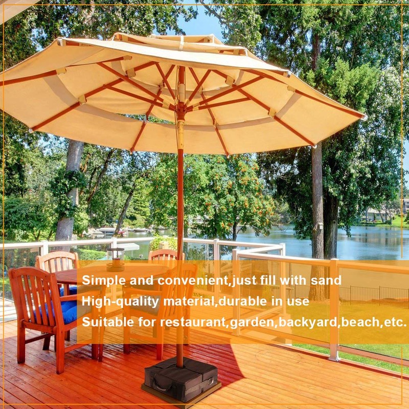 Patio Umbrella Base Weight Bag, 18" Square 900D with Large