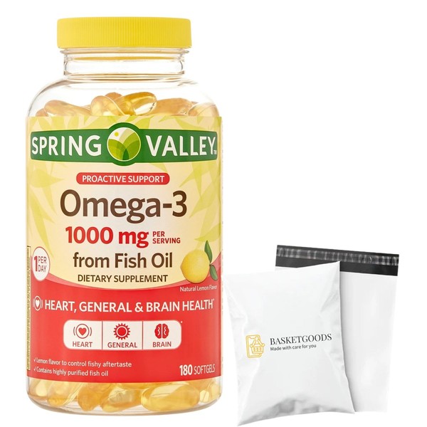 Spring Valley Omega-3 Fish Oil Soft Gels, 1000 mg, 180