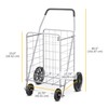 Whitmor Deluxe Utility Foldable Shopping Cart with Wheels, 100 Lb