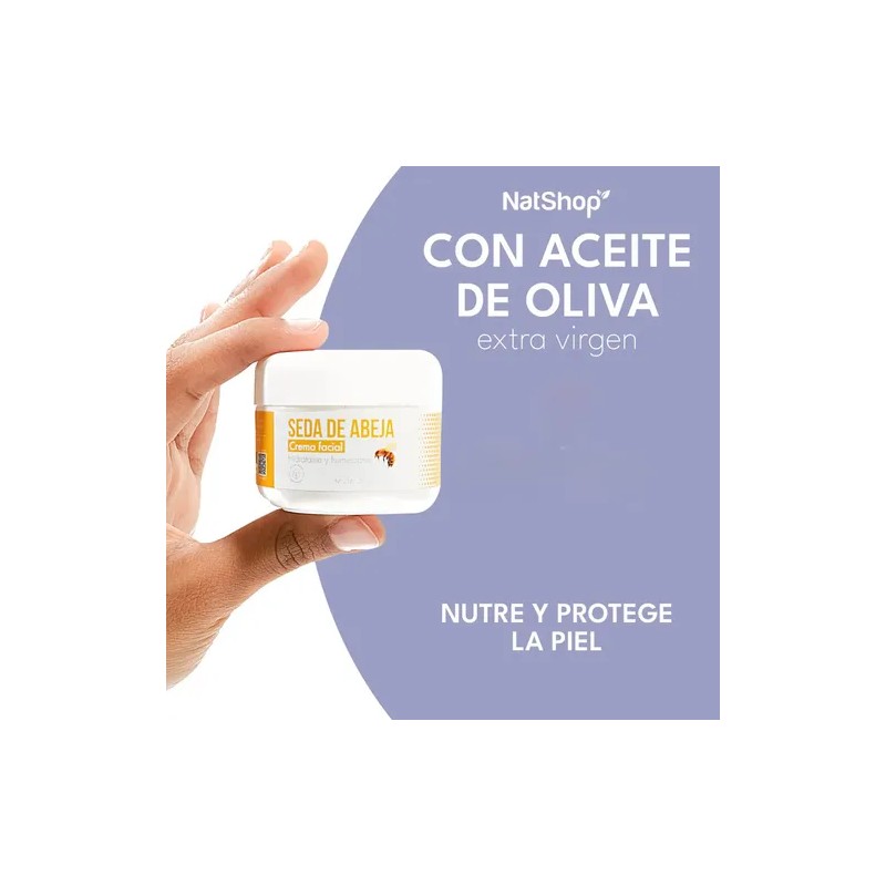 Crema Facial Natural Seda De Abeja Natshop 50ml Hidratante