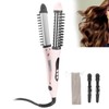 2‑in‑1 Hair Straightener Flat Iron Hot Round Brush Hair Straightening