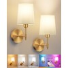 Ouyulong Battery Operated Wall Sconces Set of 2, Wireless Rechargeable