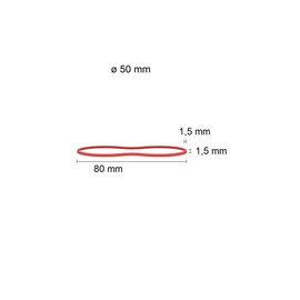 D.RECT - Rubber Bands | 100 g Bag | 50 mm Diameter Width 1.5 mm Rubber Ring Bands for Household, Work, Office Reusable Durable Durable Stable Red