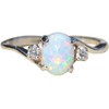 Exquisite Women's 925 Sterling Silver Ring Oval Cut Fire-Opal Diamond