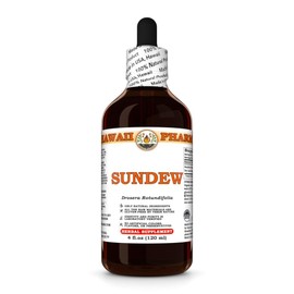 Sundew (Drosera Rotundifolia) Dry Leaf Tincture, Made in Hawaii, All Natural, Vegan, Pure Liquid Extract - 4 fl.oz
