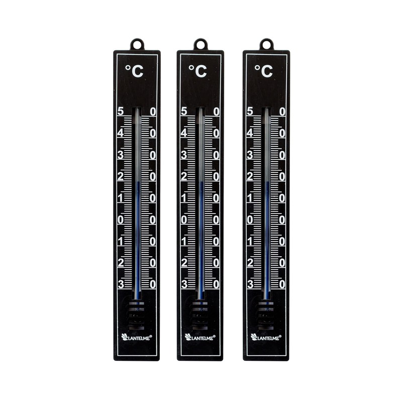 Lantelme 3-Piece Outdoor Thermometer Set, Weatherproof Plastic, 18 cm, Colour: