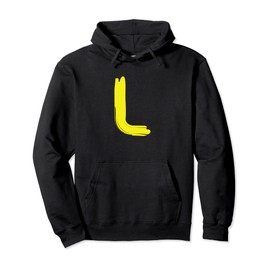 Creative Bold Yellow Letter L - Design Alphabet - Marker Pullover Hoodie