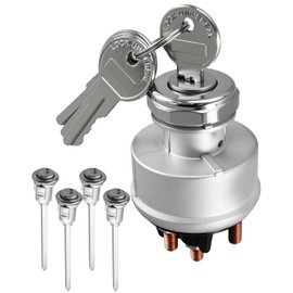 TIKSCIENCE Ignition Switch Assembly Kit with 4 Door Lock Cylinder&4 Key Fit for Peterbilt 379 377 359 378 349 385 362 1967-2007 Replace 23-08598 23-09994C268 30GN15 34RC156, Truck Ignition Switch