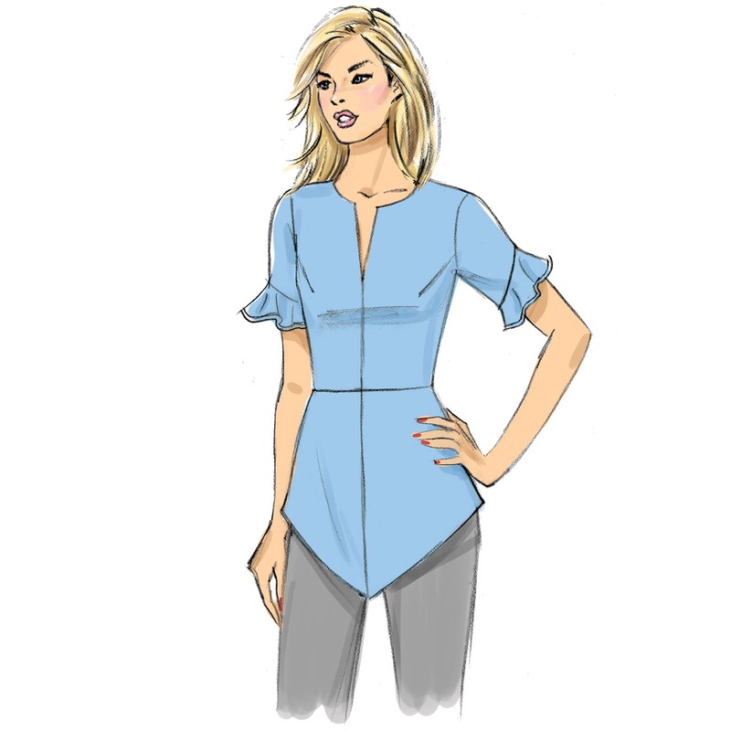 Butterick Easy to Sew Damen Schnittmuster B6663E5 Halb taillierte Bluse