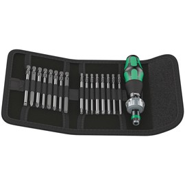 Wera Kraftform Kompakt 60 Ratchet screwdriver & Bit Set, 17pc, 05051040001