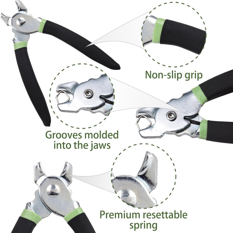 Hog Ring Pliers Kit with 300 Pcs 3/4" Hog Rings
